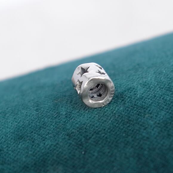 Pandora Star Barrel Spacer Bead Seeing Stars 790348 Authentic Marked Sterling - Picture 5 of 5